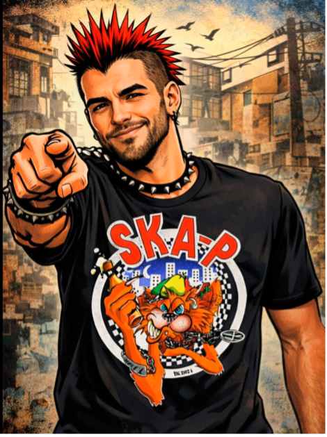 Camiseta ska-p gato